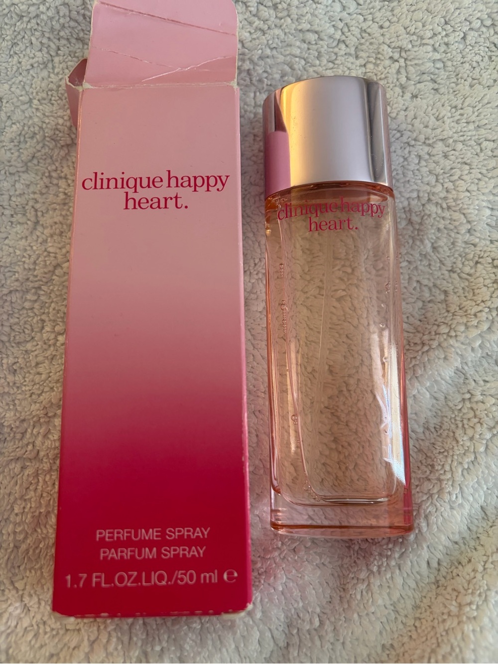 Clinique Happy Heart Women's Perfume Spray - Pink Ombre Bottle 3/4 full
